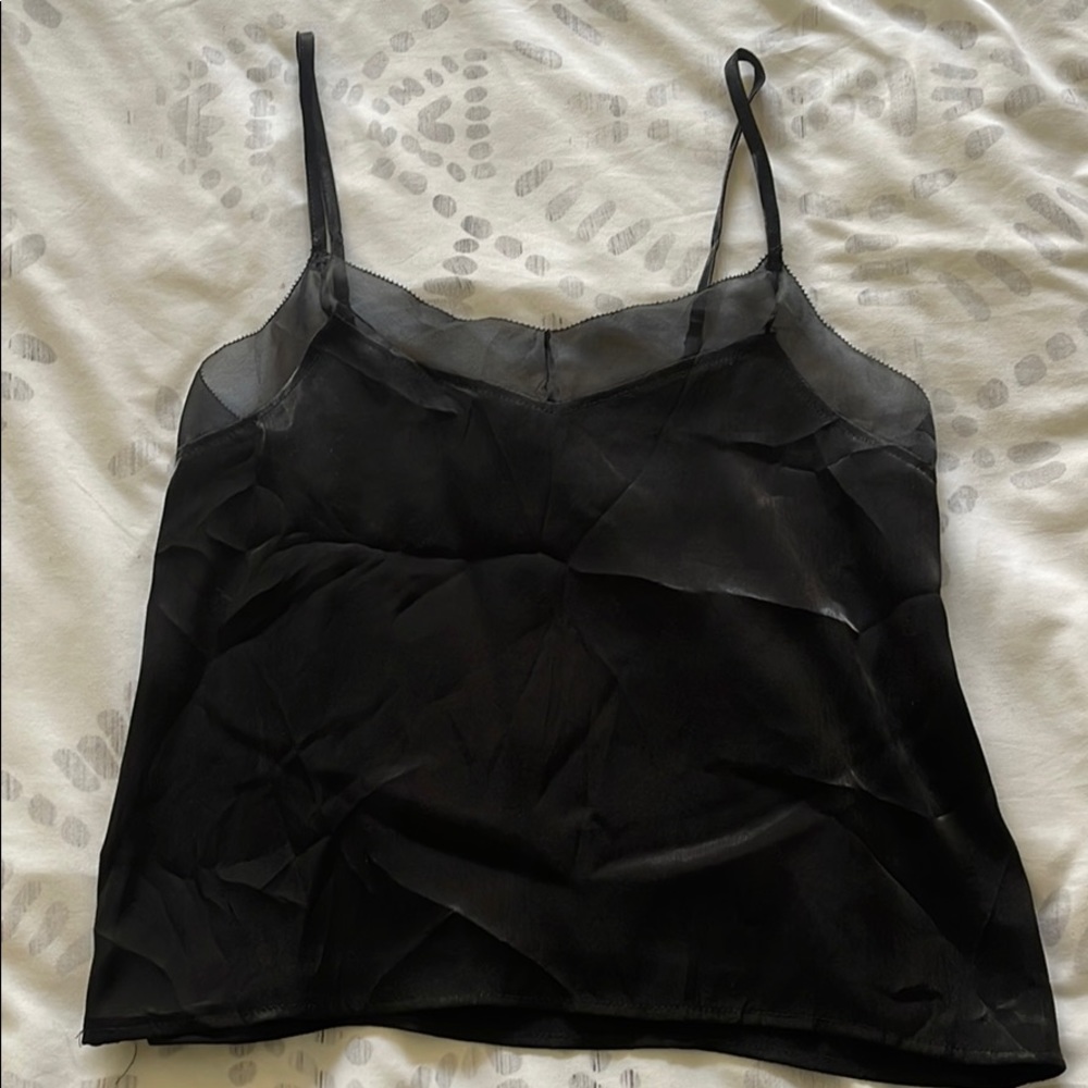 Black tank top w sheer detailing